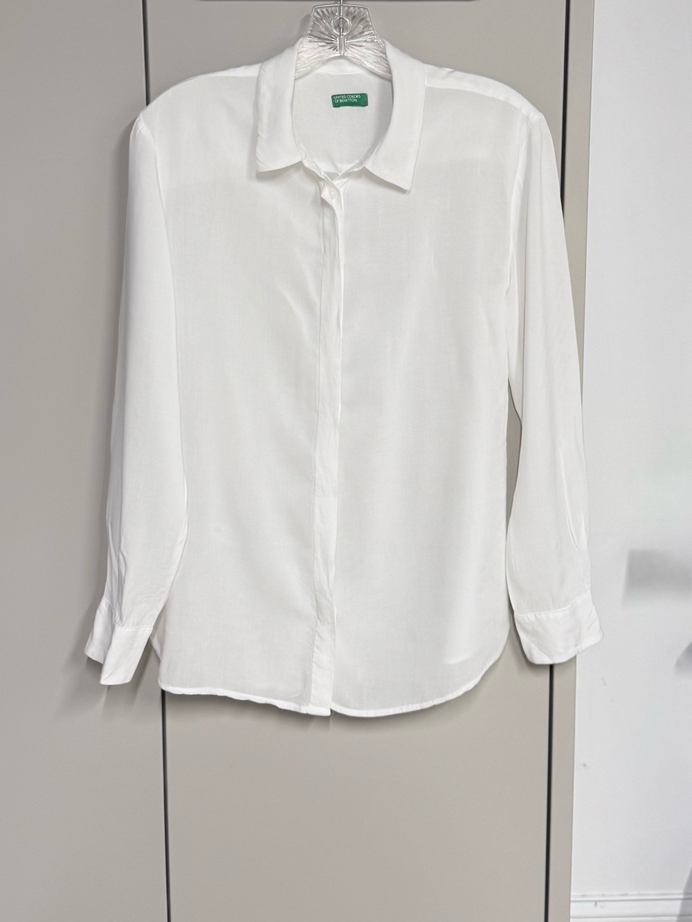 United Colors Of Benetton Crisp White Long-Sleeve Dress Shirt